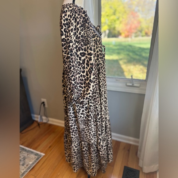 JODIFL gorgeous Bow Midi Dress Leopard Small~NWOT’S - Picture 4 of 12